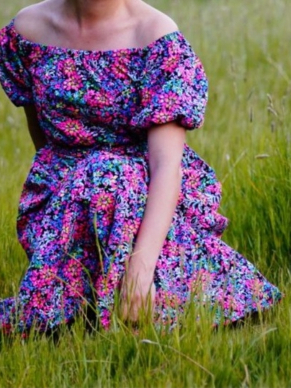 Lilly Pulitzer Tammie Multicolor Off-Shoulder Floral Maxi Dress Belt XS Like New